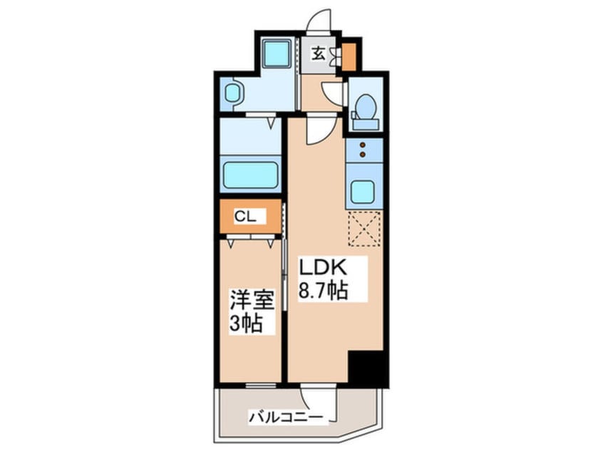 間取図 ﾌﾟﾚｻﾝｽ天王寺デルニエ（206）