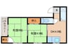 岡村マンション 2DKの間取り