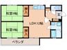 ミュ－花水木 2LDKの間取り