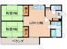 ミュ－花水木 2LDKの間取り
