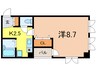 岩崎館 1Kの間取り