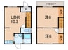 大久保町西島戸建 2LDKの間取り