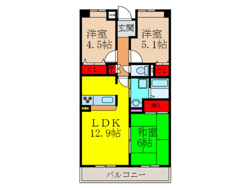 間取図 ル・パレ神田