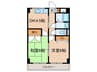 マンションスカイ 2DKの間取り