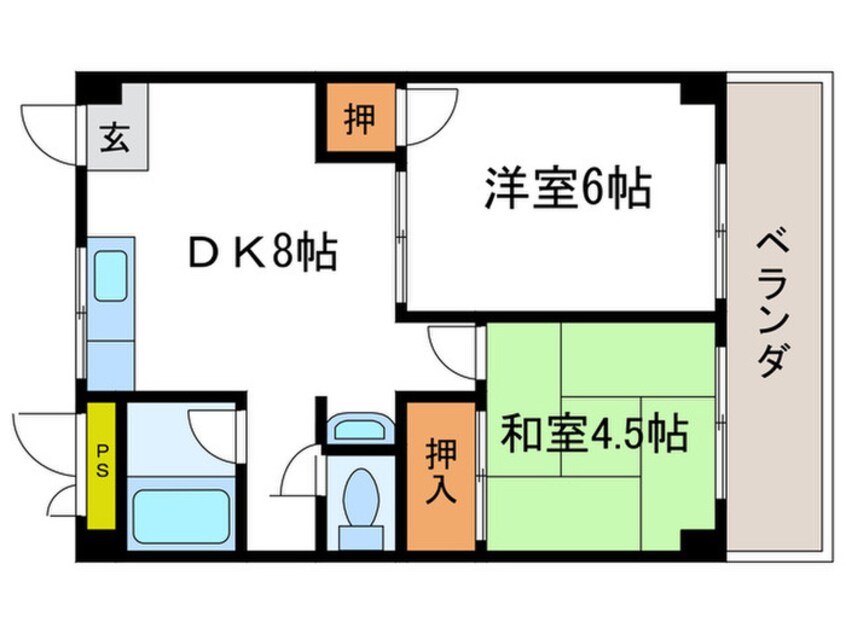 間取図 離宮リバ－ハイツ