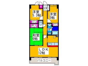 間取図 ミアカーサ　萩原天神