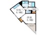 ｸﾘｽﾀﾙｸﾞﾗﾝﾂ西大路三条(507) 1DKの間取り