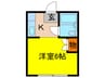 梶ﾏﾝｼｮﾝ 1Kの間取り