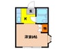 梶ﾏﾝｼｮﾝ 1Kの間取り