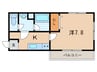ロクサーヌ浜甲子園 1Kの間取り