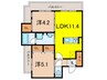 ウェルスクエア神戸住吉 2LDKの間取り