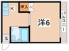 エクラ阿倍野 1Kの間取り