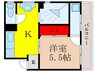 糸田リバーマンション 1Kの間取り
