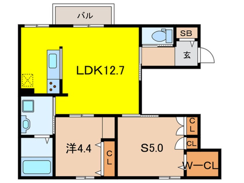 間取図 Ｌａｚｏｓ　Ｍｉｋａｇｅ