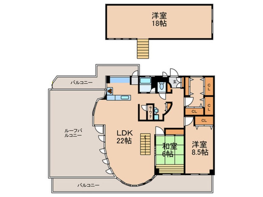 間取図 ラシ－ヌ南田辺