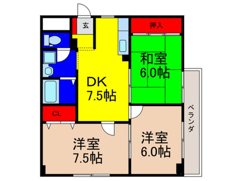 間取図 カーサ山野