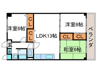 間取図 カストルム滝川