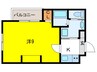 エヌエムサンカンテキャトフＤ棟 1Kの間取り