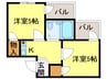 リーブル１番館 2Kの間取り