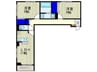 ラ　ヴィータ　リッカ 2LDKの間取り