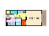 アヴニール 1Kの間取り