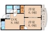 アネックス桃山 2DKの間取り