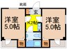 スフィンクス・ニシ 2Kの間取り
