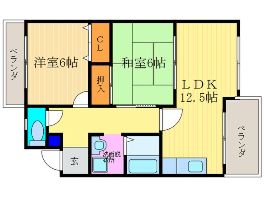 間取図 ア－バニティ桂