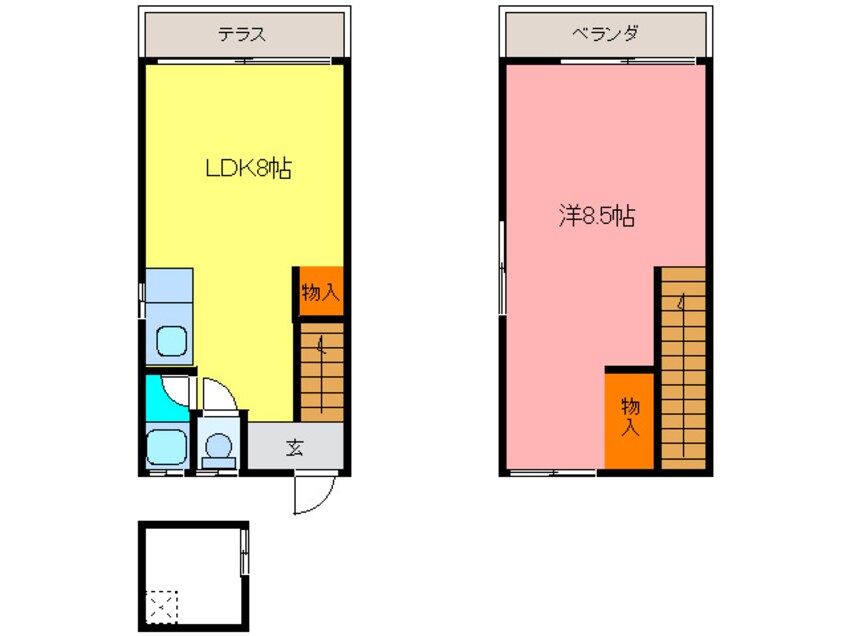 間取図 霞ヶ丘テラスハウス(左)