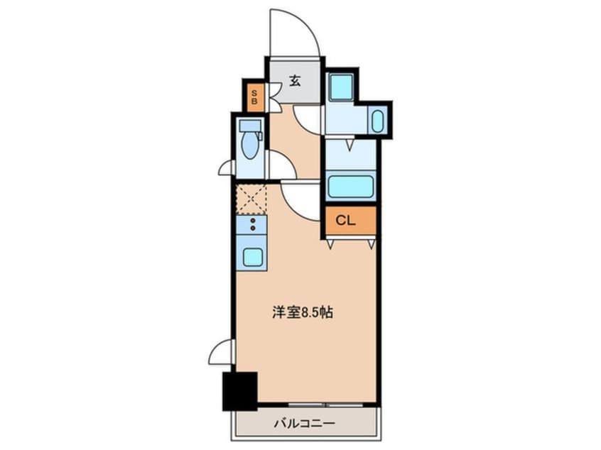 間取図 スワンズ新神戸ウィ－タ(401)