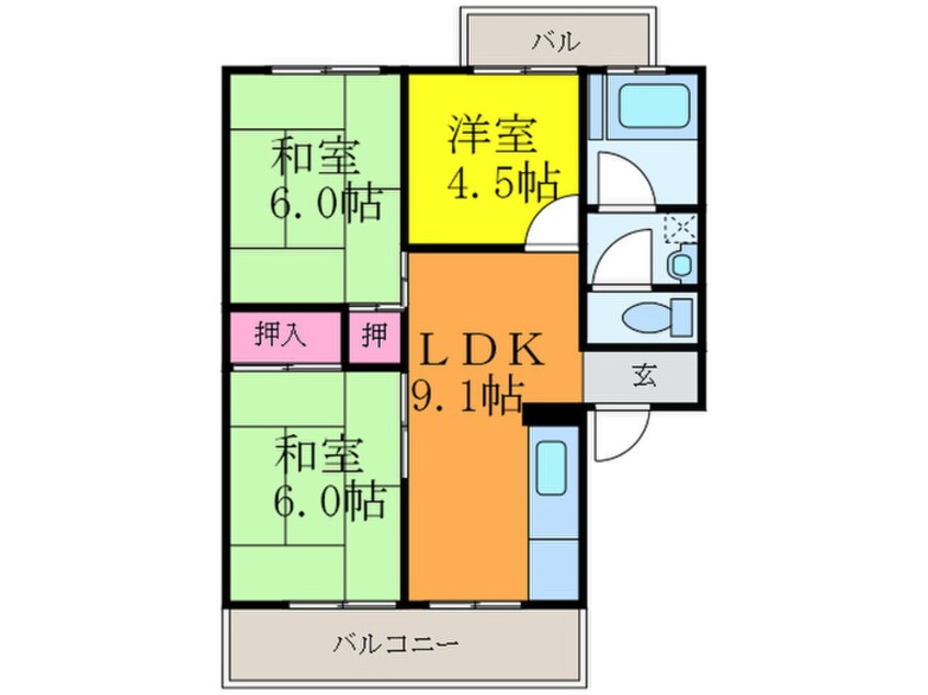 間取図 コ－ポラス摂津北棟
