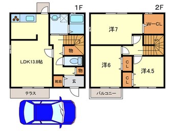 間取図 水田地所貸家(C)