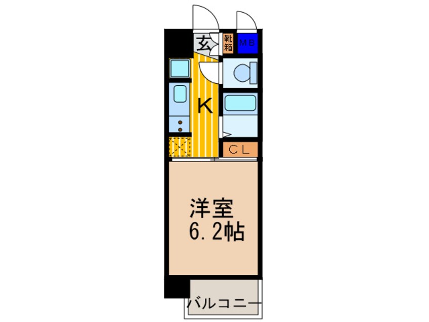 間取図 ｱｸｱﾌﾟﾚｲｽ京都東寺(401)