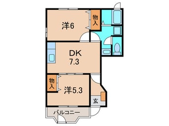 間取図 ﾌﾟﾛﾑﾅ-ﾄﾞ　ｺﾙﾇｽ　ﾌﾛﾘﾀﾞⅠ