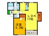 ベルリ－ド八尾南 1LDKの間取り