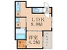 ハーモニーテラス景勝町 1LDKの間取り