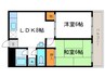 離宮ガーデンハイツ 2LDKの間取り