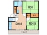 出合ハイツ 2DKの間取り