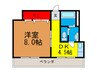 東花園コーポ 1DKの間取り