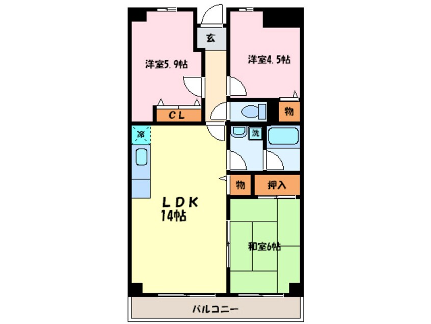 間取図 ノウブルヒル二色