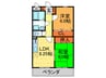 ニシシンヴィレッヂＡ 2LDKの間取り