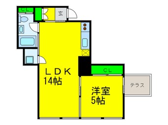 間取図 Ｌａ Ｄｏｕｃｅｕｒ湊町