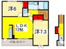 グリ－ン・ヒル 2LDKの間取り