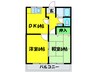 レジオンス北野田参番館 2DKの間取り