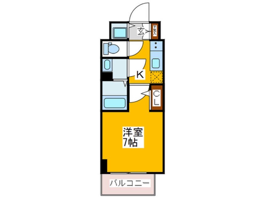間取図 ｴｽﾘｰﾄﾞ大阪上本町ｸﾞﾘｰｽﾞ(1504)