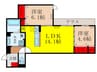 O-crest池田桃園 2LDKの間取り