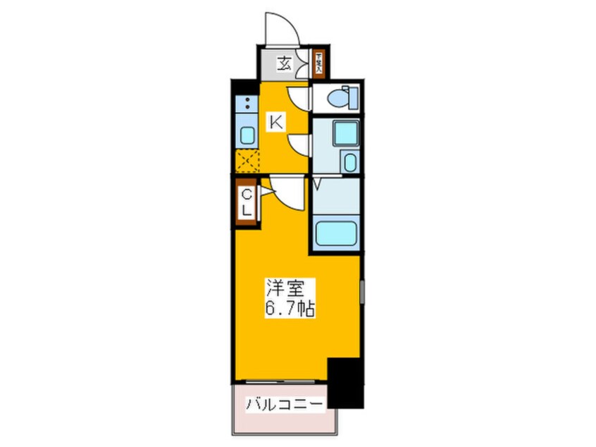 間取図 ｴｽﾘｰﾄﾞ大阪上本町ｸﾞﾘｰｽﾞ(1505)