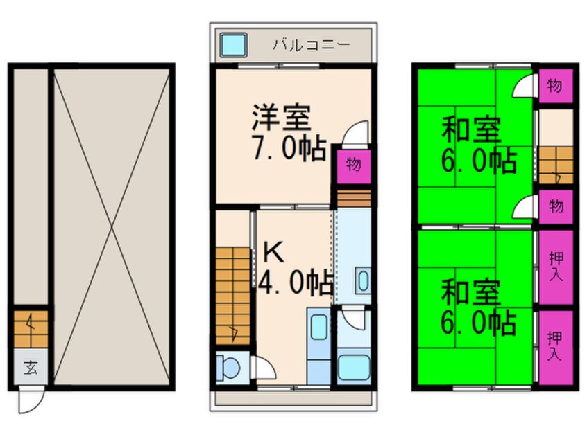 間取図 上本町メゾネット