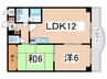 リヴィエール・カンパーニュ 2LDKの間取り