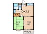 武庫川ハイツ 2DKの間取り